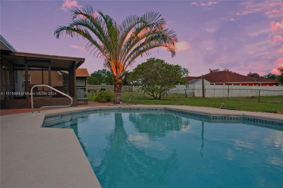 Sunset by the Pool