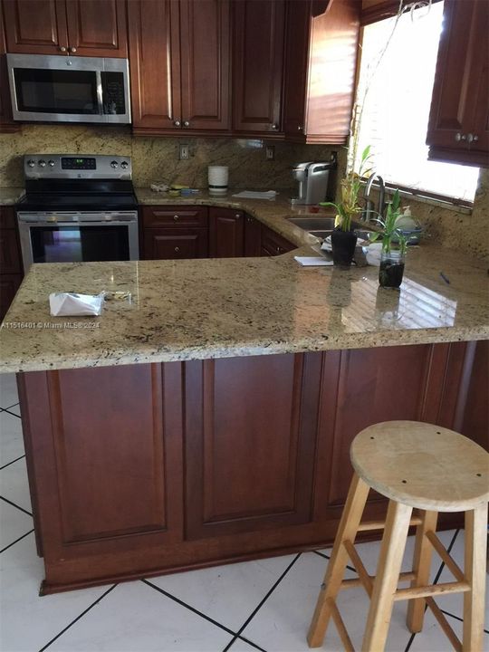 KITCHEN WITH BREAKFAST COUNTER