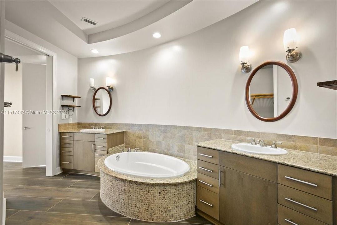 soaking tub and separate shower