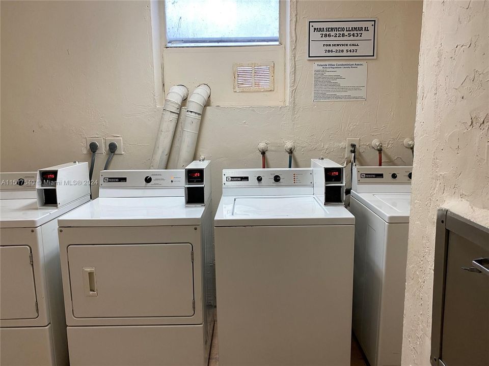 Each floor has laundry facilities.