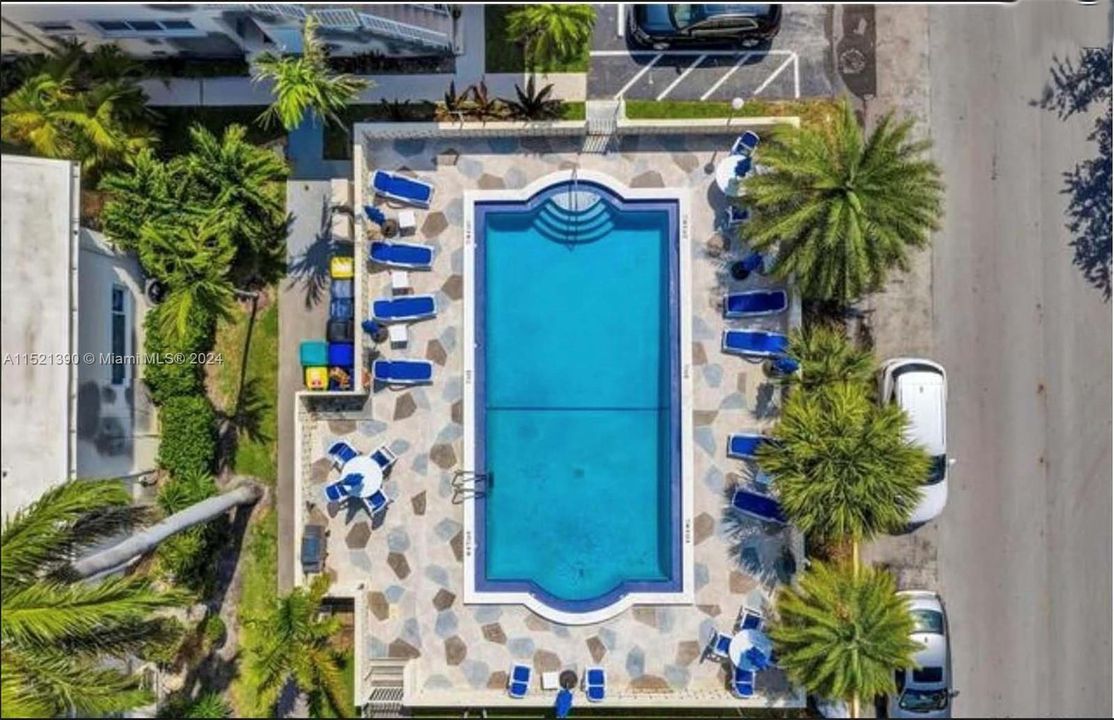 over view of pool