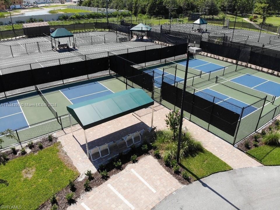 8 tennis courts, 3 pickleball courts