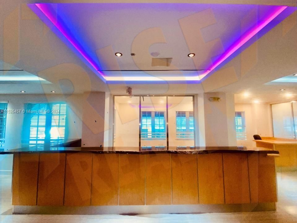 stylish large Reception Desk with theme lighting