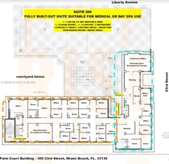 Turnkey finished Medical Offices for Lease could be demised and/or established as Wellness Center