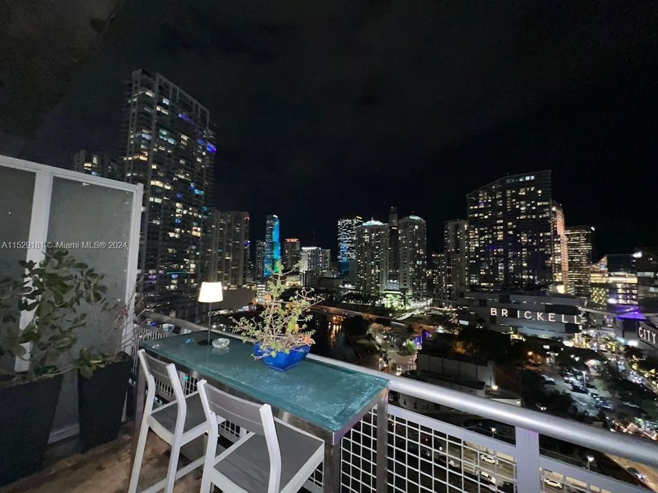 view at night in living balcony
