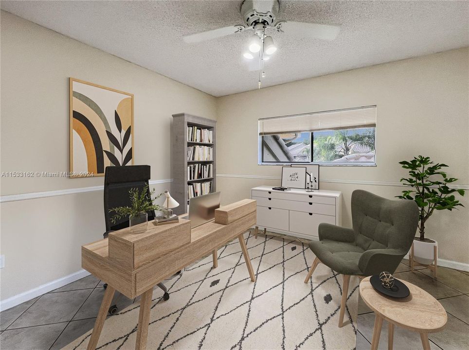 Virtually staged 3rd bedroom/Office