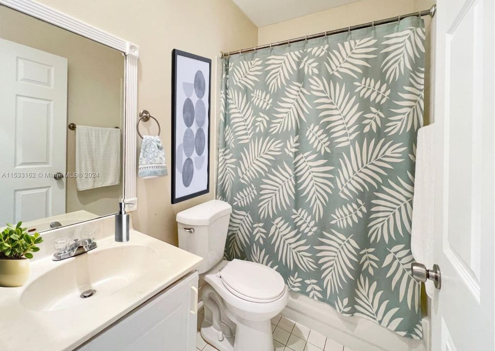 Virtually staged guest bathroom