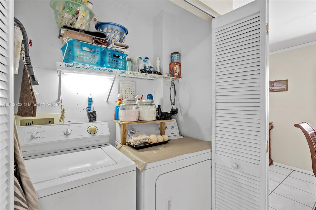 LAUNDRY INSIDE KITCHEN CLOSET..