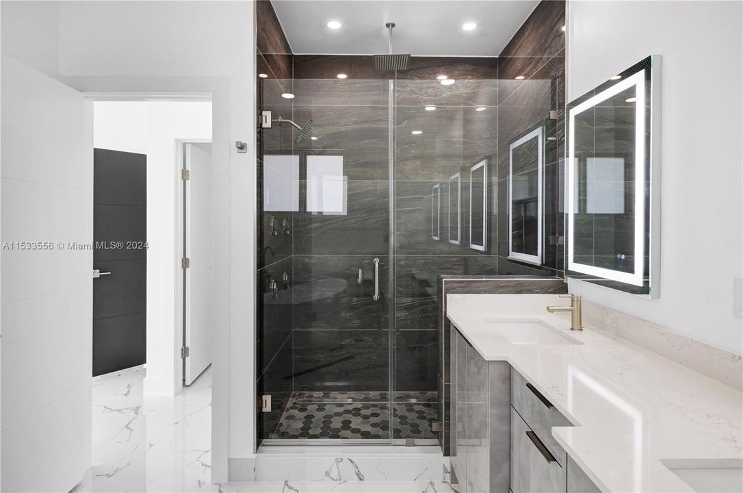 Custom Shower and dual vanities