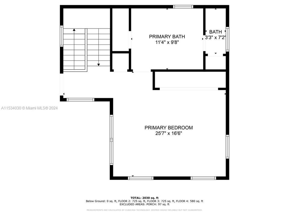 4th Floor/ Primary Bedroom Floor Plan