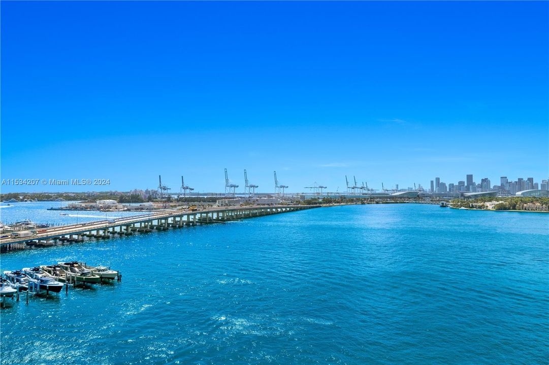 Incredible Views of the Bay, Cruise Ship Alley & Downtown Miami