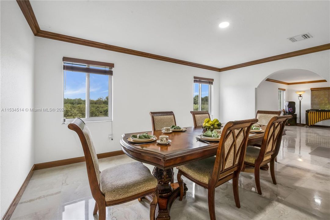 Spacious dining room