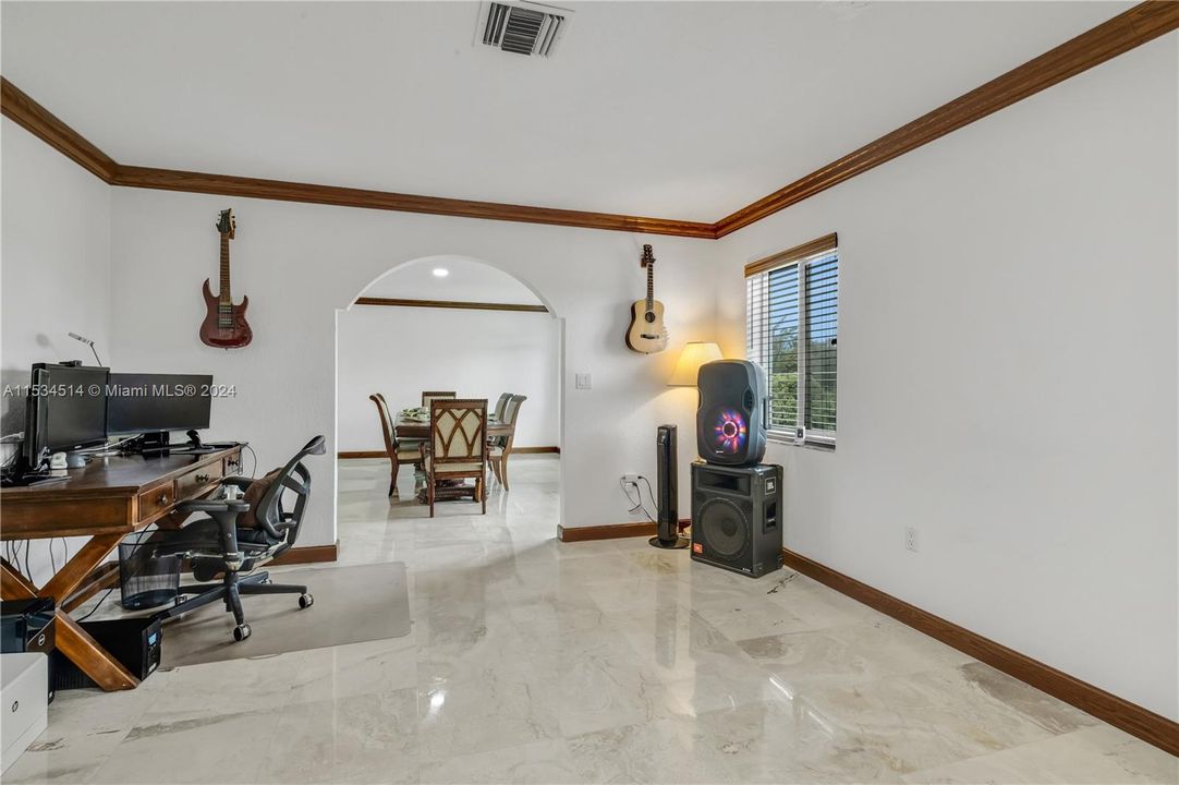 Living room - Travertine marble floors downstairs