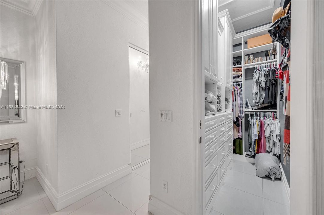 One of two walk in master closets.