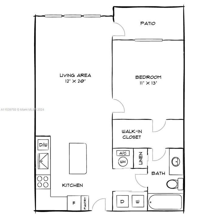 Active With Contract: $2,040 (1 beds, 1 baths, 778 Square Feet)