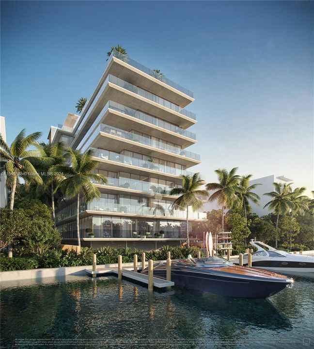 The waterfront view of La Maré Signature shows the true boutique feel of this 9 unit community. Unit #701 encompasses the ENTIRE 7th Floor and will have 3,595 square feet 4 bedrooms and 4.5 bathrooms