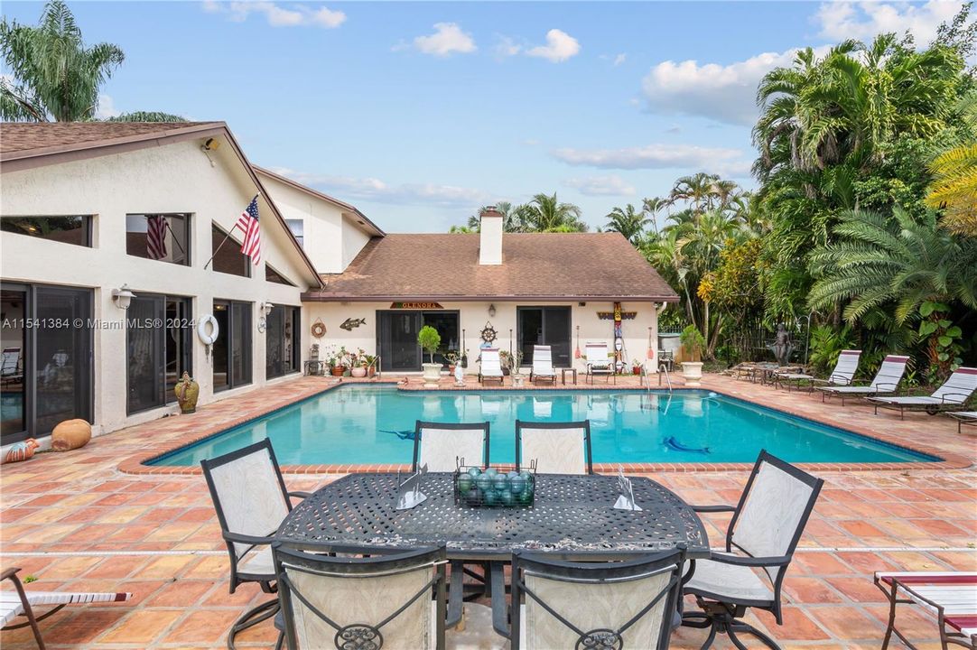 Cabana bath to pool area and family room.