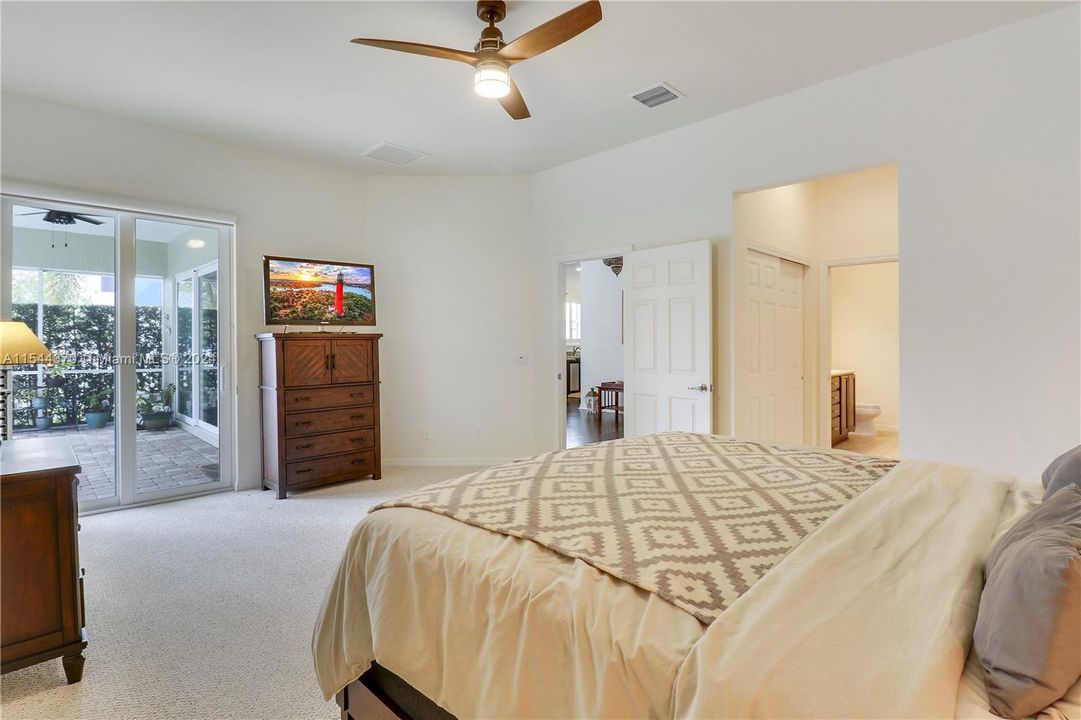 Master Bedroom Overlooks Pool