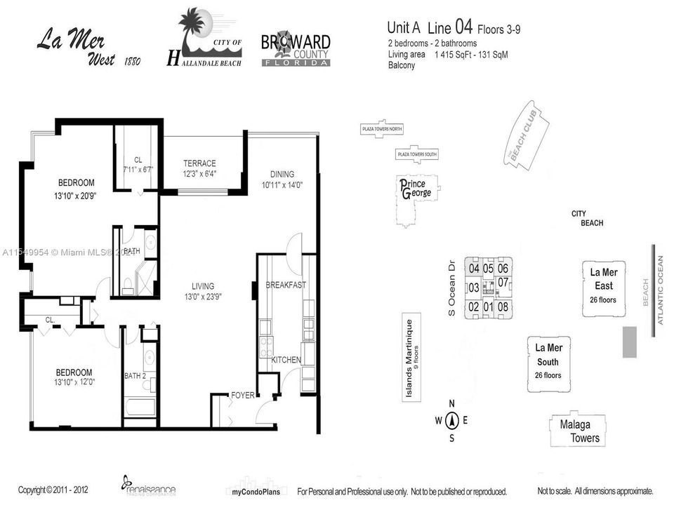 La Mer #404 Floor Plan