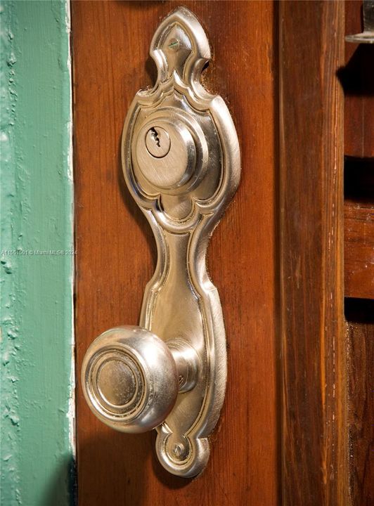 Detail of antique doorknob