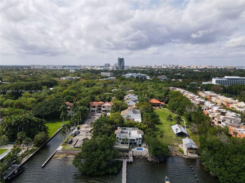 POV from out over water towards the community/dock