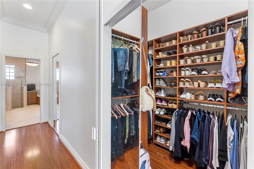 His & Her's Walk-In Closets w/ Organizers