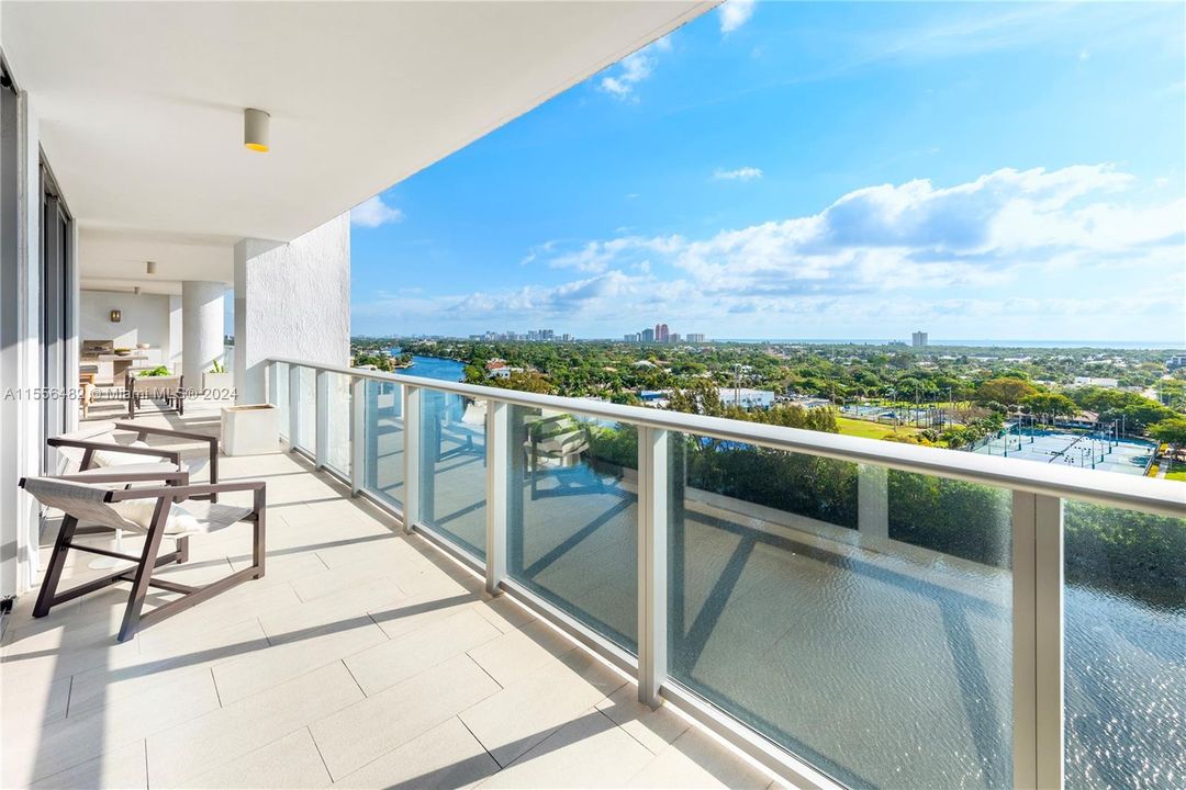 72' Long Private Terrace with Sweeping Views of the Ocean, Intracoastal, Parks & Middle River