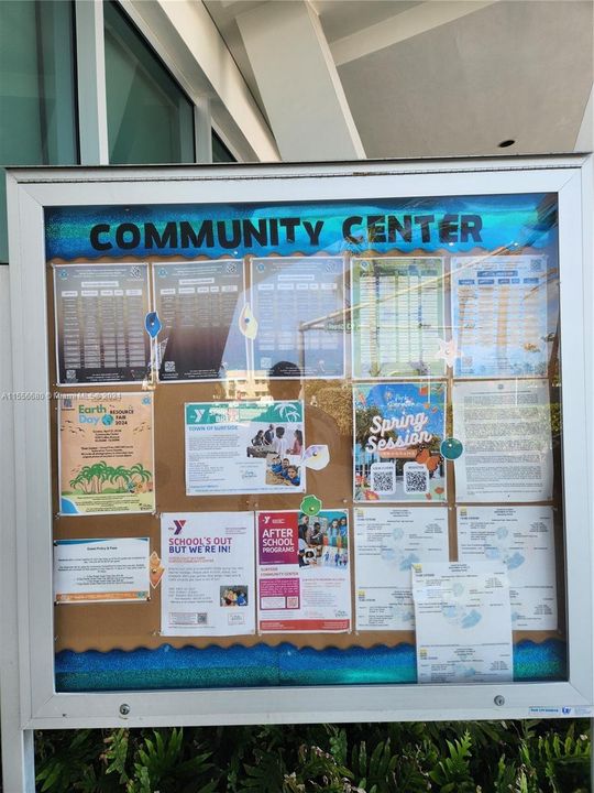 Community Center activity board
