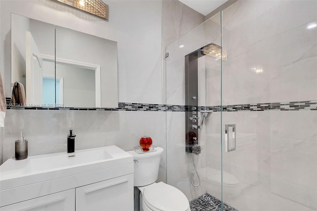Full Bathroom on first floor with upgraded shower!