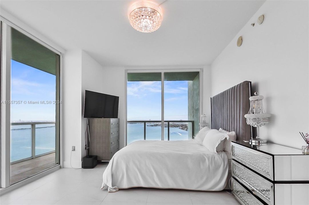 Spacious master suite with amazing water views.