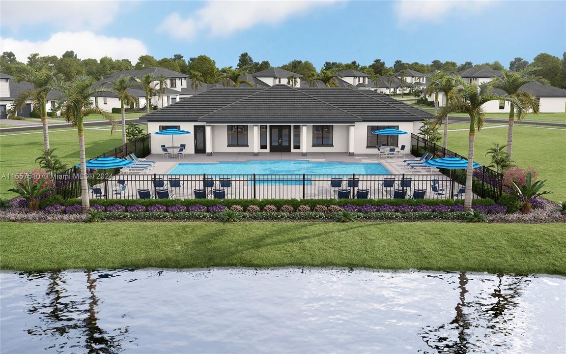 Modern Community Clubhouse with Fitness Center, Social Lounge and Heated Pool & Spa