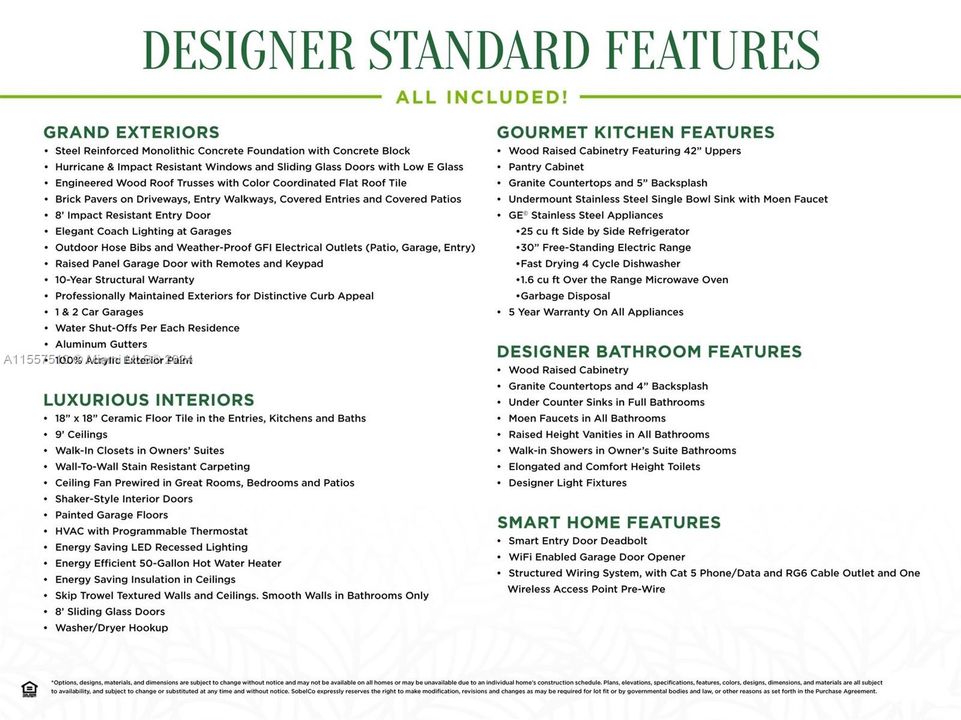 Standard Features Built Into Every Home