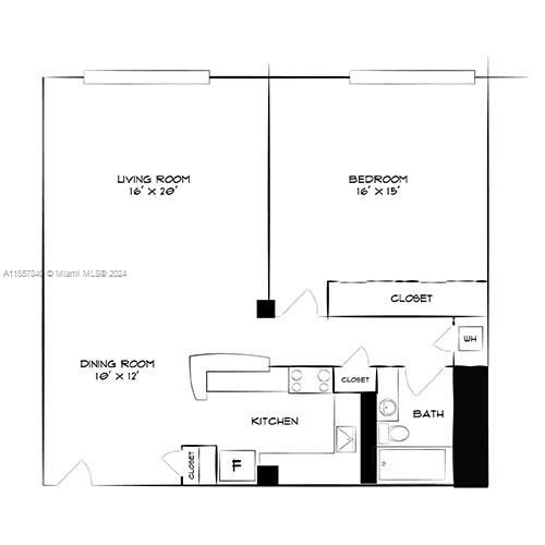 Active With Contract: $2,995 (1 beds, 1 baths, 980 Square Feet)