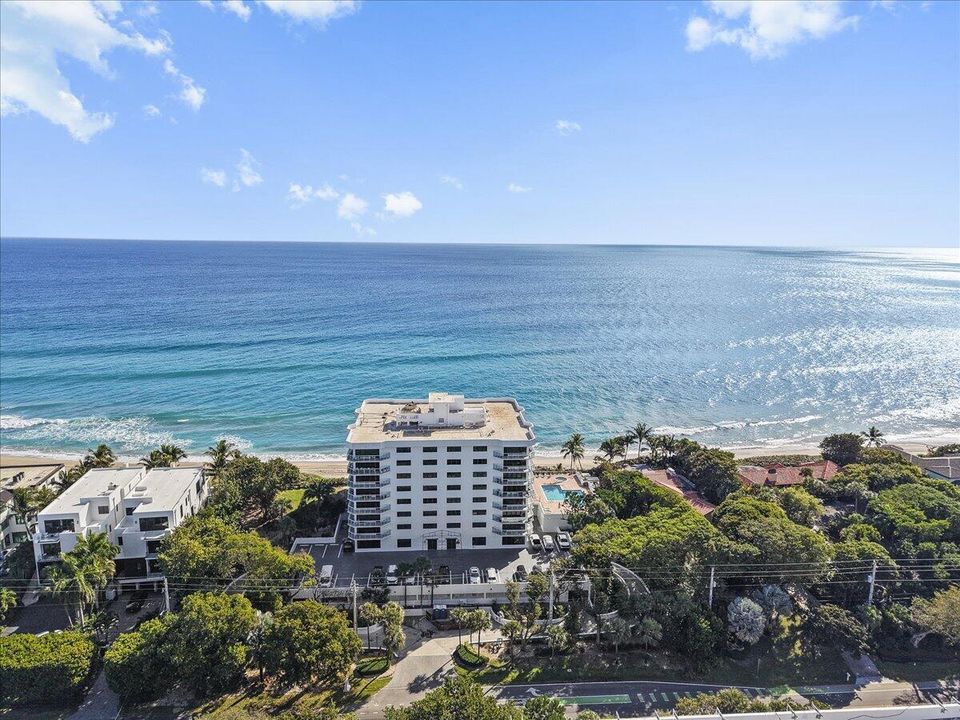 Aerial view of open ocean frontage