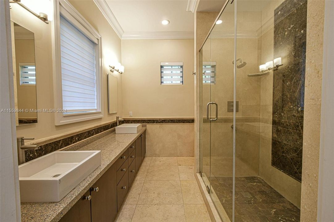 With double sinks and large vanity