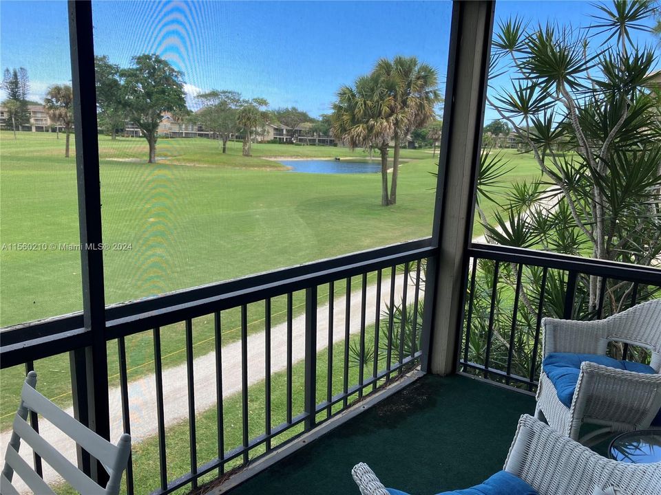 Views of the golf course from your screened balcony
