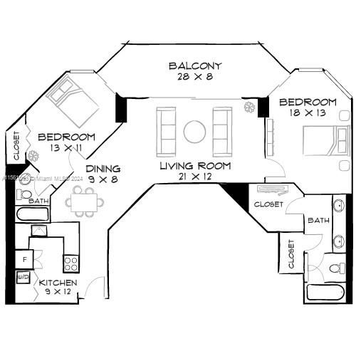 Active With Contract: $4,947 (2 beds, 2 baths, 1291 Square Feet)