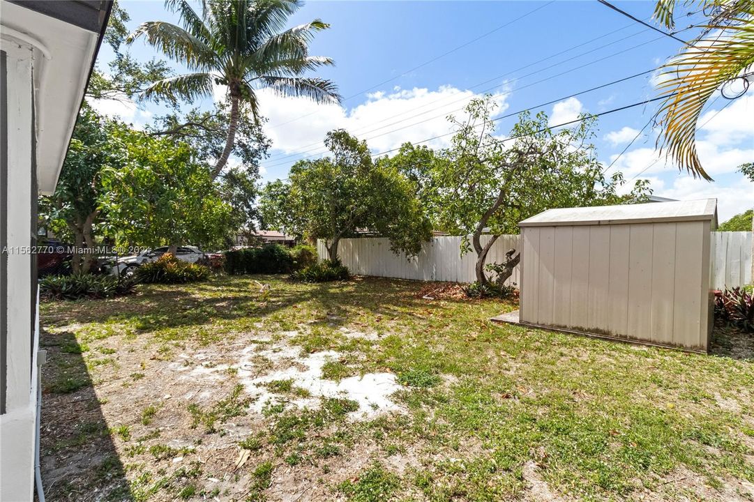 Very Large Backyard With Shed
