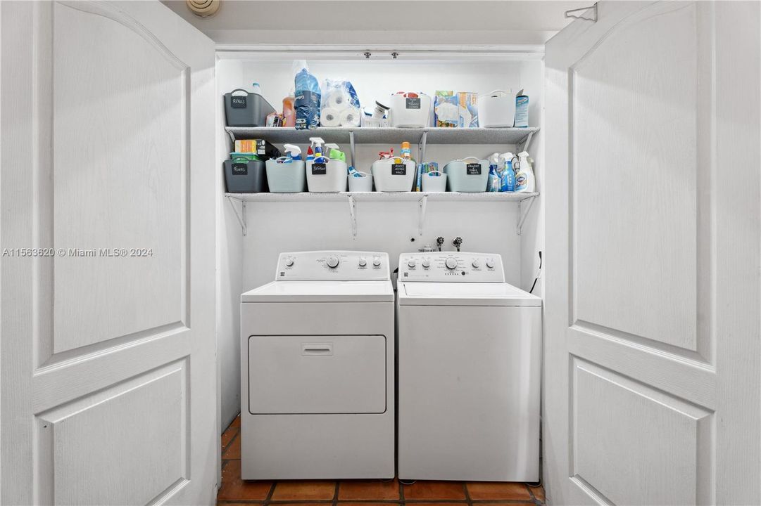Private laundry center in bonus room