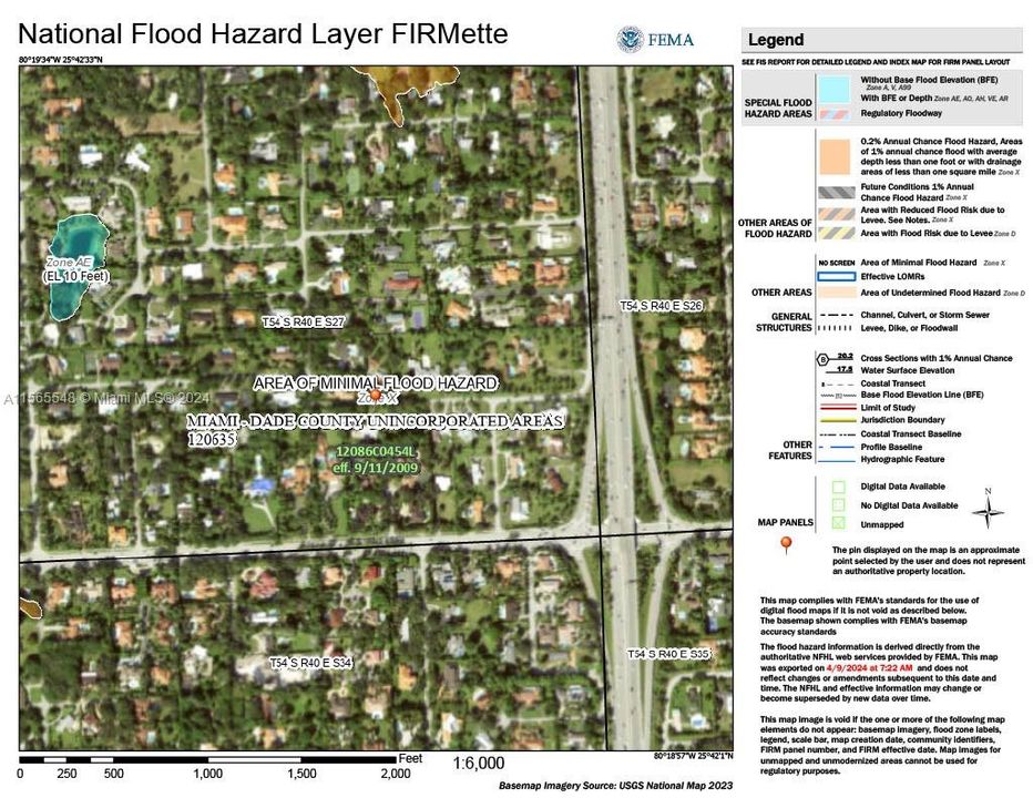 FEMA Zone X minimal flood hazard