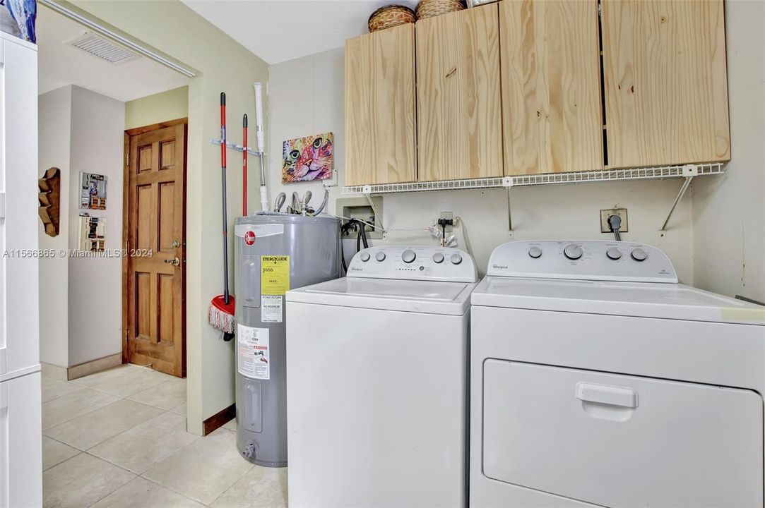 Laundry room within the space of the bonus room