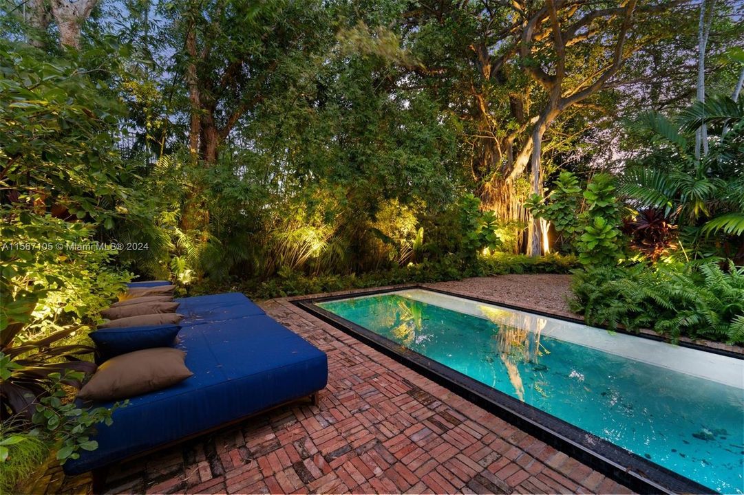 Pool and guest home view.