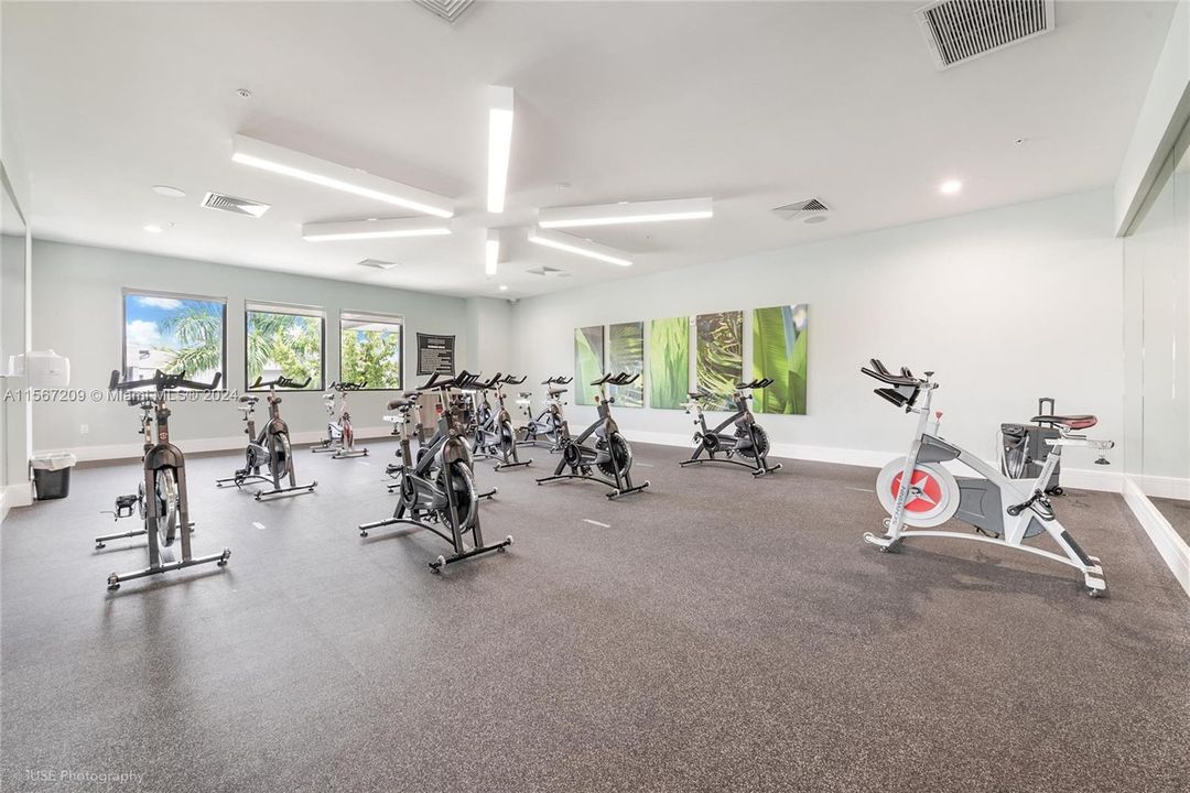 Spinning room at the gym