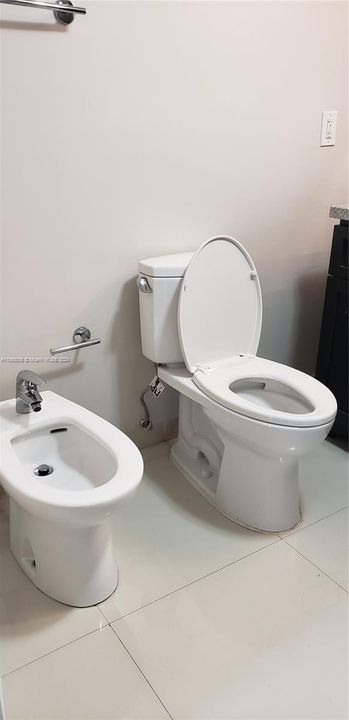 with an additional bidet toilet.