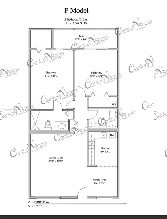 Active With Contract: $145,000 (2 beds, 2 baths, 1044 Square Feet)