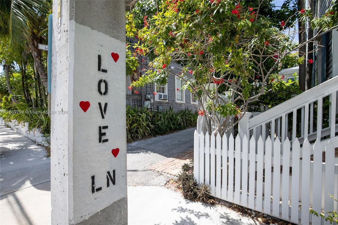 Love Lane!Relax, you’re living on Key West time and you’re on Love Lane. How perfect is that??