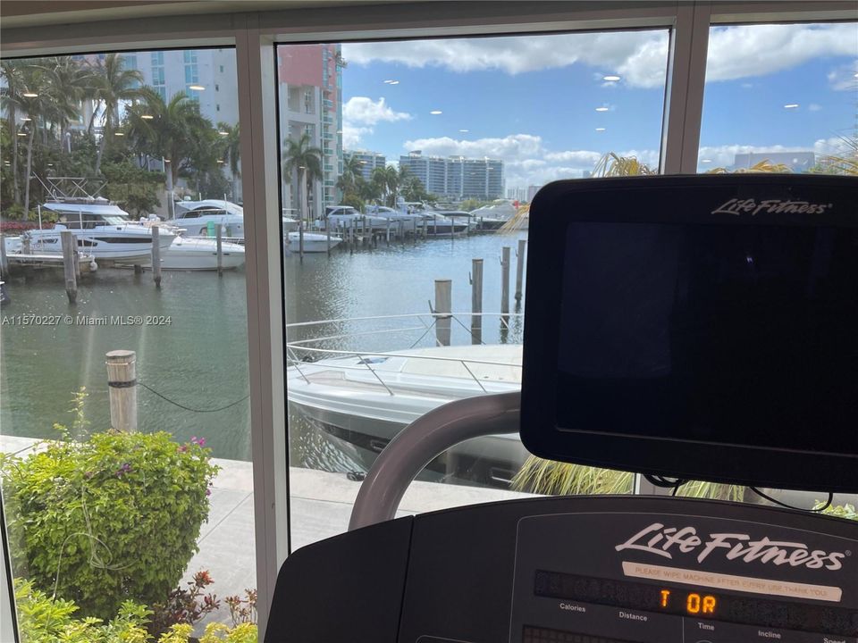 Marina view from gym