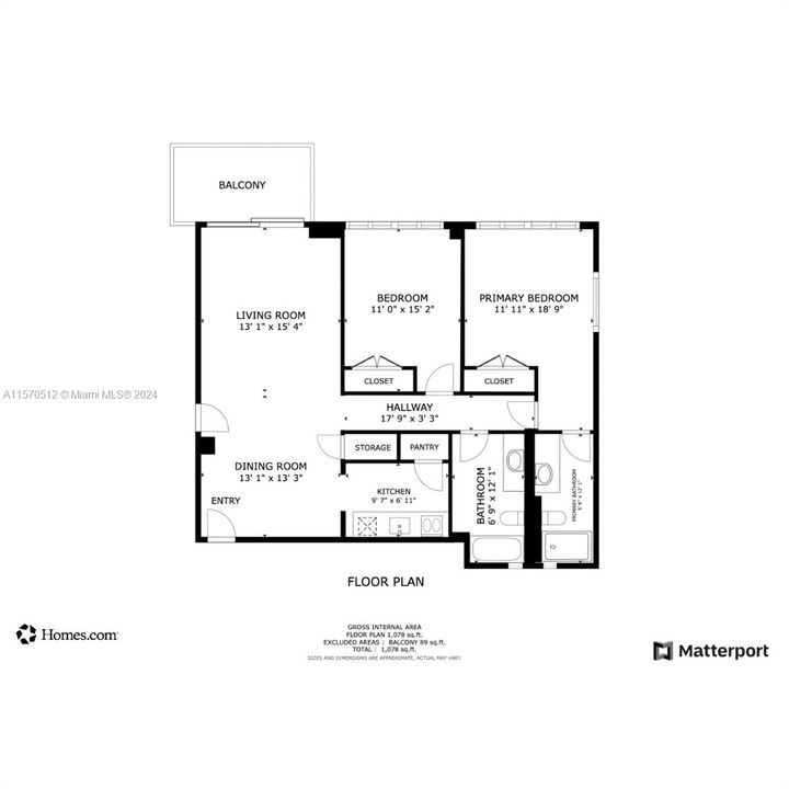 For Sale: $830,000 (2 beds, 2 baths, 1088 Square Feet)