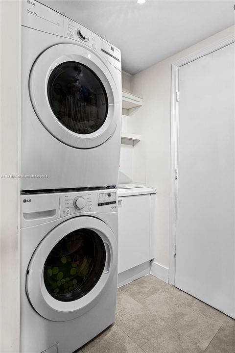 Full Size LG Washer & Dryer with Storage Cabinetry