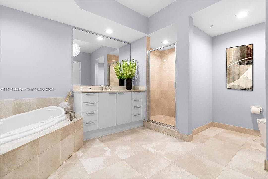Primary Bathroom with Large Walk-in Shower.